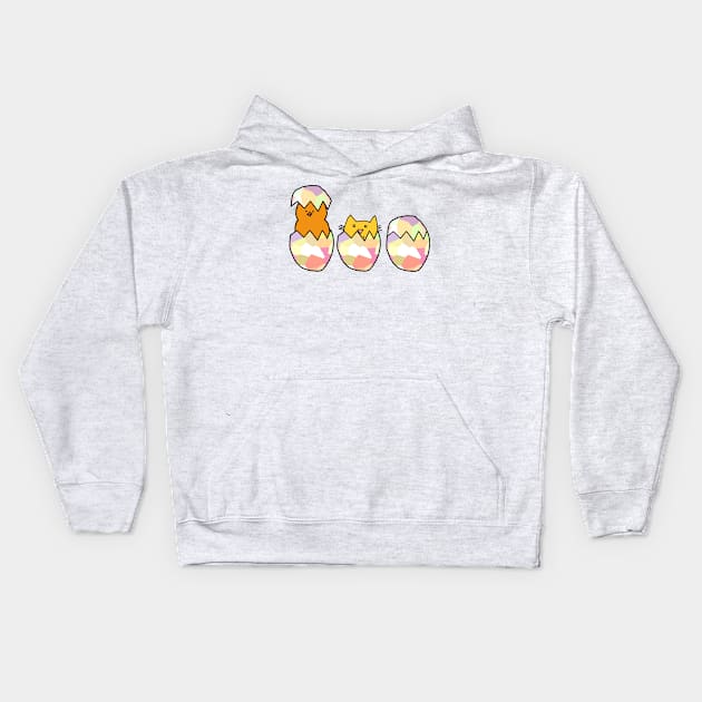 Funny Easter Eggs Cat Among the Chickens Kids Hoodie by ellenhenryart